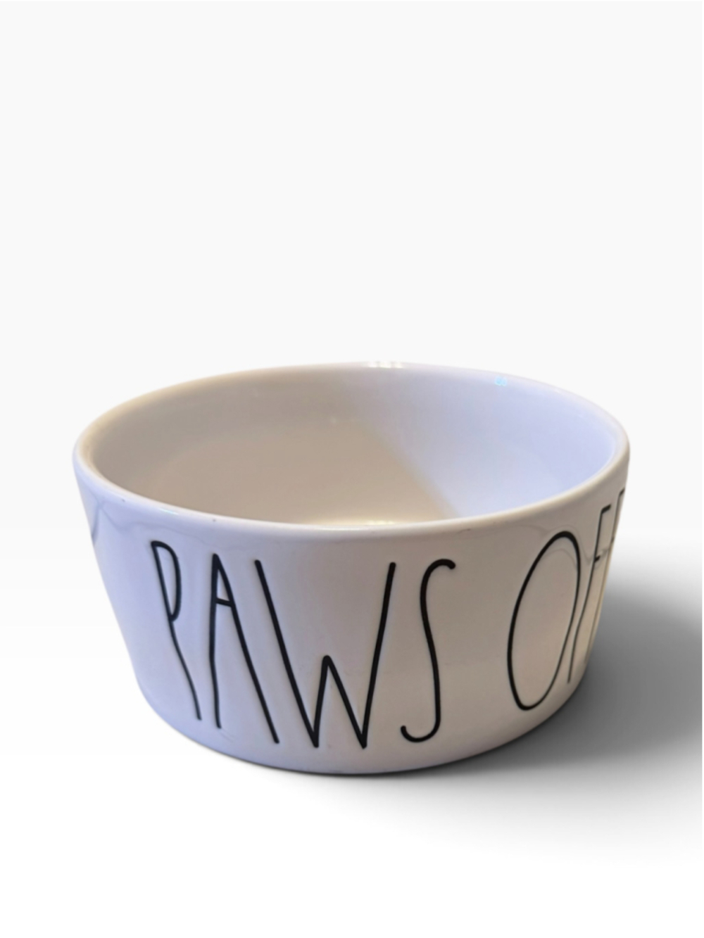Rae Dunn Pet Dog Bowl One Size White Black Paws Off